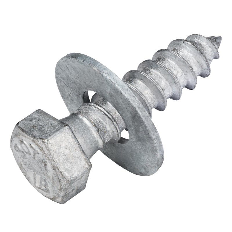 طقم براغي متخلفة 3/8 × 1-1/2 (50 حزمة)، 50 براغي و50 حلقة، مجلفنة بالغمس الساخن، تلبي الدرجة الصناعية/التجارية ASME B18.2.1 من شركة Makers Bolt - Image 1